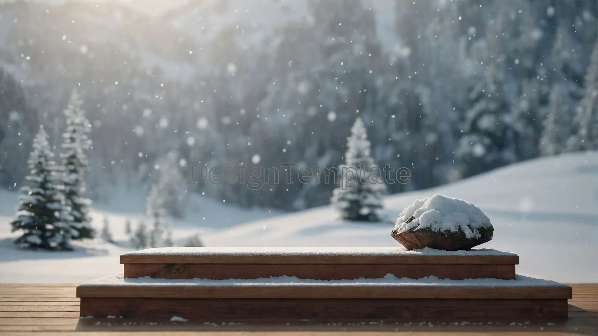 Frosty Evening Background Photo Serene Zen Snow Scene